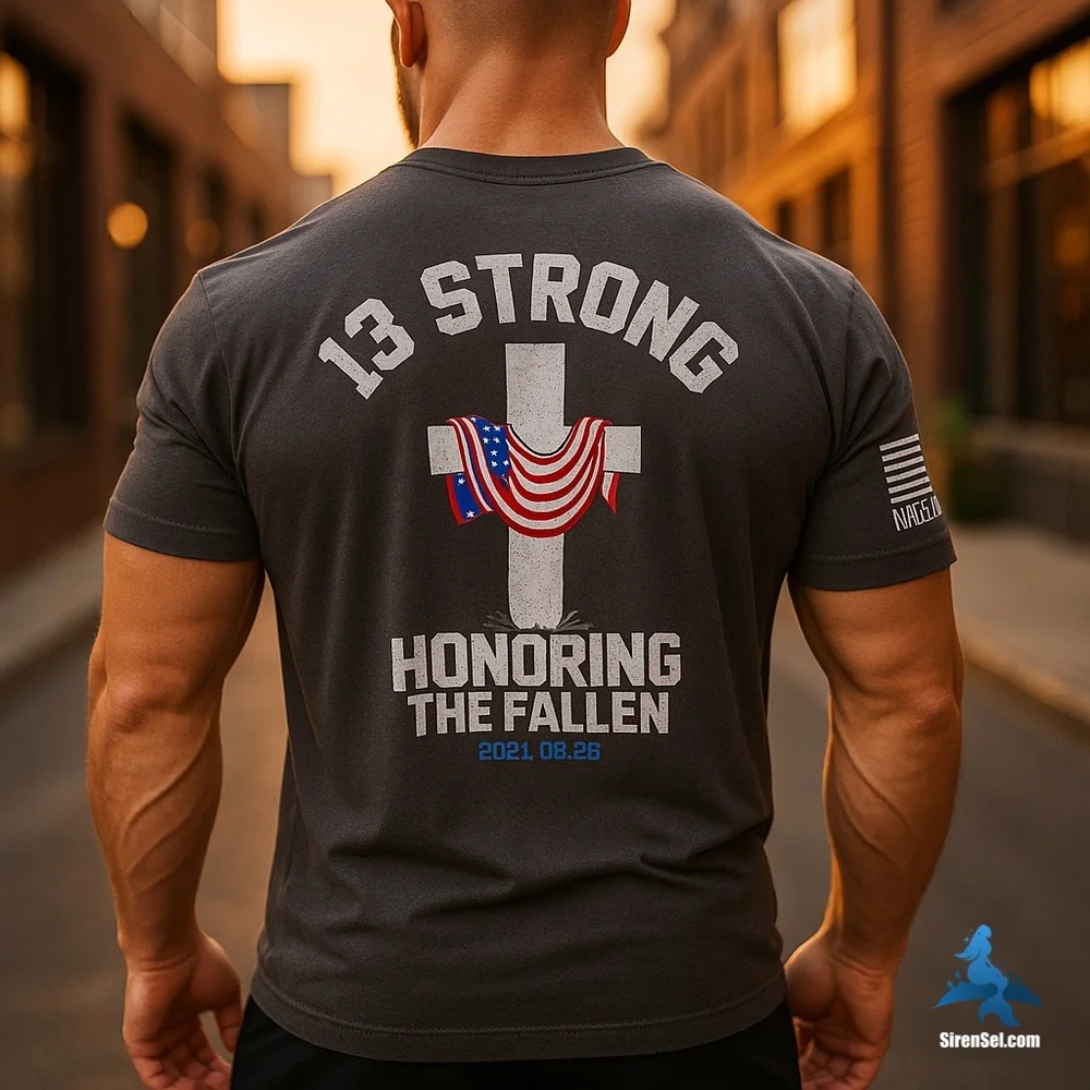 1173 Nine Line Apparel 13 Strong Tribute Tee – Size XL – Gray - Picture 2 of 9